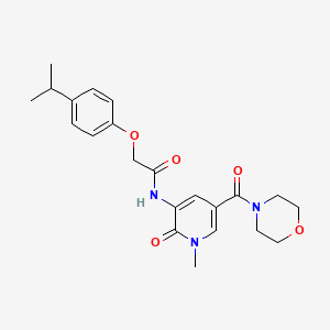 molecular formula C22H27N3O5 B2494459 2-(4-异丙基苯氧基)-N-(1-甲基-5-(吗啉-4-甲酰)-2-氧代-1,2-二氢吡啶-3-基)乙酰胺 CAS No. 1206995-98-3