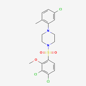 1-(5-Chloro-2-methylphenyl)-4-(3,4-dichloro-2-methoxybenzenesulfonyl)piperazine
