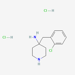 molecular formula C12H19Cl3N2 B2494467 4-(2-Chlorobenzyl)piperidin-4-amine dihydrochloride CAS No. 1779132-60-3