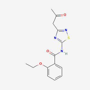 molecular formula C14H15N3O3S B2494473 2-ethoxy-N-[3-(2-oxopropyl)-1,2,4-thiadiazol-5-yl]benzamide CAS No. 874464-75-2