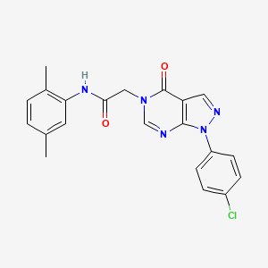 molecular formula C21H18ClN5O2 B2494476 2-[1-(4-氯苯基)-4-氧代吡唑并[3,4-d]嘧啶-5-基]-N-(2,5-二甲基苯基)乙酰胺 CAS No. 852440-77-8