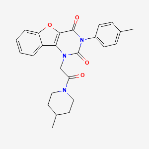 molecular formula C25H25N3O4 B2494481 1-(2-(4-甲基哌啶-1-基)-2-氧代乙基)-3-(对甲苯基)苯并呋[3,2-d]嘧啶-2,4(1H,3H)-二酮 CAS No. 877656-90-1