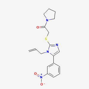 2-((1-allyl-5-(3-nitrophenyl)-1H-imidazol-2-yl)thio)-1-(pyrrolidin-1-yl)ethanone