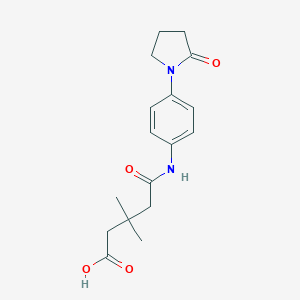 molecular formula C17H22N2O4 B249449 3,3-Dimethyl-5-oxo-5-[4-(2-oxo-1-pyrrolidinyl)anilino]pentanoic acid 