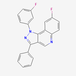 molecular formula C22H13F2N3 B2494500 8-fluoro-1-(3-fluorophenyl)-3-phenyl-1H-pyrazolo[4,3-c]quinoline CAS No. 901043-55-8
