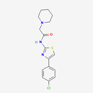 molecular formula C16H18ClN3OS B2494505 N-[4-(4-氯苯基)-1,3-噻唑-2-基]-2-哌啶基乙酰胺 CAS No. 101436-55-9