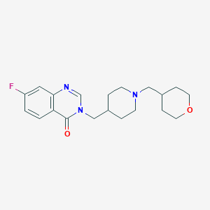molecular formula C20H26FN3O2 B2494506 7-Fluoro-3-[[1-(oxan-4-ylmethyl)piperidin-4-yl]methyl]quinazolin-4-one CAS No. 2415565-27-2