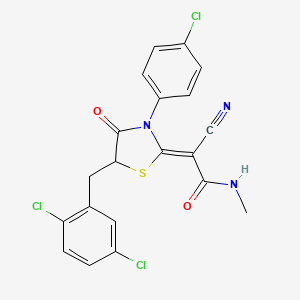 (Z)-2-(3-(4-chlorophenyl)-5-(2,5-dichlorobenzyl)-4-oxothiazolidin-2-ylidene)-2-cyano-N-methylacetamide