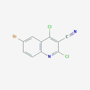 molecular formula C10H3BrCl2N2 B2494510 6-Bromo-2,4-dichloroquinoline-3-carbonitrile CAS No. 138580-81-1