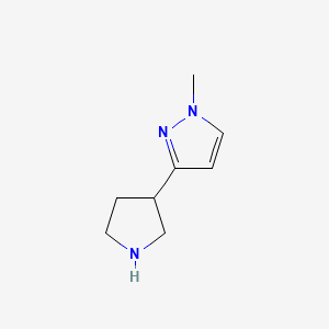 molecular formula C8H13N3 B2494518 1-甲基-3-吡咯啉-3-基吡唑 CAS No. 1368111-62-9