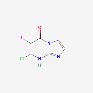 molecular formula C6H3ClIN3O B2494522 7-Chloro-6-iodoimidazo[1,2-A]pyrimidin-5(1H)-one CAS No. 1799434-64-2