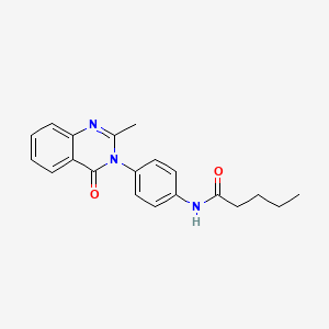 molecular formula C20H21N3O2 B2494523 N-[4-(2-methyl-4-oxoquinazolin-3-yl)phenyl]pentanamide CAS No. 904272-84-0
