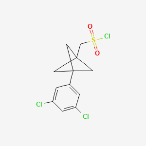 molecular formula C12H11Cl3O2S B2494525 [3-(3,5-Dichlorophenyl)-1-bicyclo[1.1.1]pentanyl]methanesulfonyl chloride CAS No. 2287315-87-9