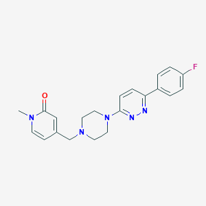 molecular formula C21H22FN5O B2494531 4-[[4-[6-(4-Fluorophenyl)pyridazin-3-yl]piperazin-1-yl]methyl]-1-methylpyridin-2-one CAS No. 2380145-67-3