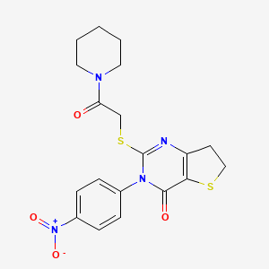 3-(4-nitrophenyl)-2-((2-oxo-2-(piperidin-1-yl)ethyl)thio)-6,7-dihydrothieno[3,2-d]pyrimidin-4(3H)-one