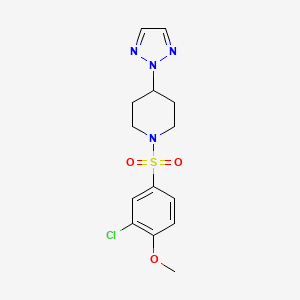 molecular formula C14H17ClN4O3S B2494548 1-((3-氯-4-甲氧基苯基)磺酰)-4-(2H-1,2,3-嘧唑-2-基)哌啶 CAS No. 2034577-03-0