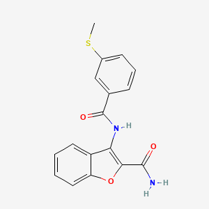 molecular formula C17H14N2O3S B2494550 3-(3-(甲硫氧基)苯甲酰氨基)苯并呋喃-2-羧酰胺 CAS No. 896339-58-5