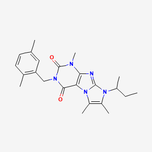 molecular formula C23H29N5O2 B2494551 6-丁基-2-[(2,5-二甲基苯基)甲基]-4,7,8-三甲基嘌呤并[7,8-a]嘧啶-1,3-二酮 CAS No. 923503-75-7