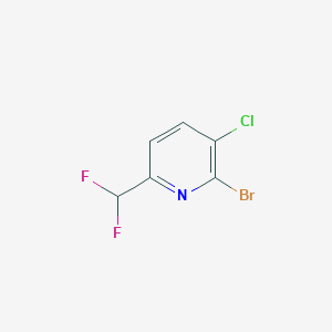 molecular formula C6H3BrClF2N B2494552 2-溴-3-氯-6-(二氟甲基)吡啶 CAS No. 1805189-08-5