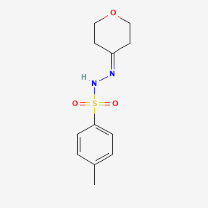 molecular formula C12H16N2O3S B2494554 4-methyl-N'-(2H-pyran-4(3H,5H,6H)-ylidene)benzenesulfonohydrazide CAS No. 1240042-12-9