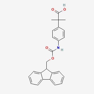 molecular formula C25H23NO4 B2494558 2-(4-([(9H-Fluoren-9-ylmethoxy)carbonyl]amino)phenyl)-2-methylpropanoic A+ CAS No. 1541151-27-2