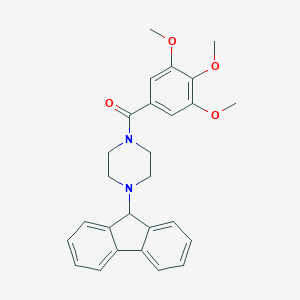 molecular formula C27H28N2O4 B249456 1-(9H-fluoren-9-yl)-4-(3,4,5-trimethoxybenzoyl)piperazine 