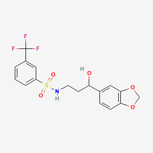 N-(3-(benzo[d][1,3]dioxol-5-yl)-3-hydroxypropyl)-3-(trifluoromethyl)benzenesulfonamide