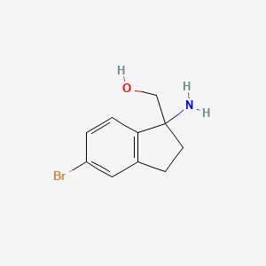 molecular formula C10H12BrNO B2494567 (1-Amino-5-bromo-2,3-dihydroinden-1-yl)methanol CAS No. 1782355-61-6