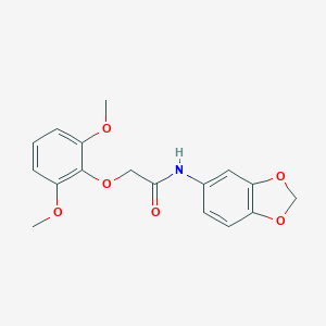 molecular formula C17H17NO6 B249457 N-(1,3-benzodioxol-5-yl)-2-(2,6-dimethoxyphenoxy)acetamide 