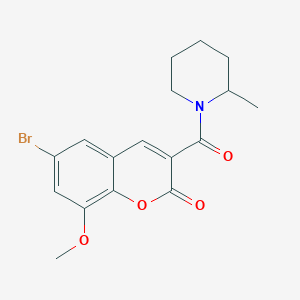 6-bromo-8-methoxy-3-[(2-methyl-1-piperidinyl)carbonyl]-2H-chromen-2-one