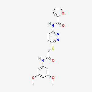 molecular formula C19H18N4O5S B2494585 N-(6-((2-((3,5-dimethoxyphenyl)amino)-2-oxoethyl)thio)pyridazin-3-yl)furan-2-carboxamide CAS No. 1021061-71-1