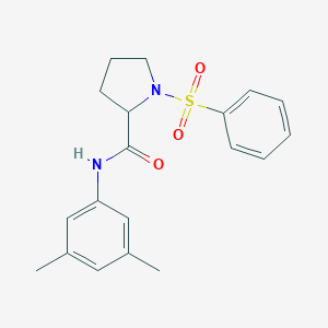 molecular formula C19H22N2O3S B249459 N-(3,5-dimethylphenyl)-1-(phenylsulfonyl)-2-pyrrolidinecarboxamide 