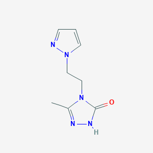 molecular formula C8H11N5O B2494591 3-methyl-4-[2-(1H-pyrazol-1-yl)ethyl]-4,5-dihydro-1H-1,2,4-triazol-5-one CAS No. 2198300-46-6