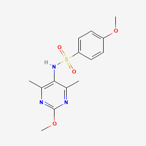 molecular formula C14H17N3O4S B2494597 4-methoxy-N-(2-methoxy-4,6-dimethylpyrimidin-5-yl)benzenesulfonamide CAS No. 2194849-12-0