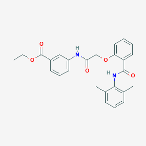 molecular formula C26H26N2O5 B249460 Ethyl 3-[({2-[(2,6-dimethylanilino)carbonyl]phenoxy}acetyl)amino]benzoate 