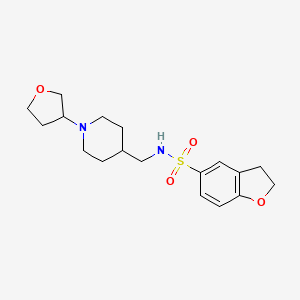 molecular formula C18H26N2O4S B2494609 N-((1-(tetrahydrofuran-3-yl)piperidin-4-yl)methyl)-2,3-dihydrobenzofuran-5-sulfonamide CAS No. 2034303-74-5