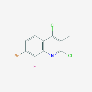 molecular formula C10H5BrCl2FN B2494613 7-Bromo-2,4-dichloro-8-fluoro-3-methylquinoline CAS No. 2110193-60-5