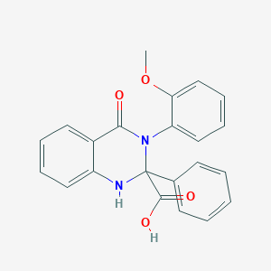 molecular formula C22H18N2O4 B249462 3-(2-Methoxyphenyl)-4-oxo-2-phenyl-1,2,3,4-tetrahydro-2-quinazolinecarboxylic acid 