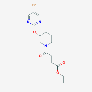 molecular formula C15H20BrN3O4 B2494622 乙酸4-(3-((5-溴吡啶-2-基)氧基)哌啶-1-基)-4-氧代丁酸酯 CAS No. 2034327-07-4