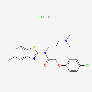2-(4-chlorophenoxy)-N-(3-(dimethylamino)propyl)-N-(5,7-dimethylbenzo[d]thiazol-2-yl)acetamide hydrochloride
