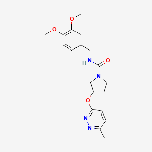 molecular formula C19H24N4O4 B2494634 N-(3,4-dimethoxybenzyl)-3-((6-methylpyridazin-3-yl)oxy)pyrrolidine-1-carboxamide CAS No. 2034501-99-8