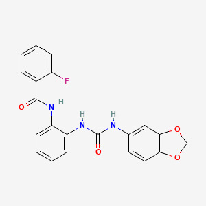N-(2-(3-(benzo[d][1,3]dioxol-5-yl)ureido)phenyl)-2-fluorobenzamide