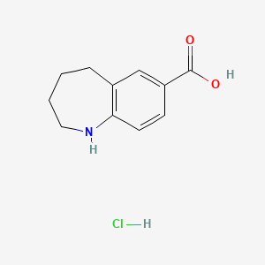 molecular formula C11H14ClNO2 B2494638 2,3,4,5-tetrahydro-1H-1-benzazepine-7-carboxylic acid hydrochloride CAS No. 2094153-95-2