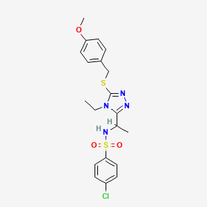 4-chloro-N-(1-{4-ethyl-5-[(4-methoxybenzyl)sulfanyl]-4H-1,2,4-triazol-3-yl}ethyl)benzenesulfonamide