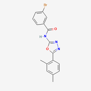 molecular formula C17H14BrN3O2 B2494650 3-溴-N-[5-(2,4-二甲基苯基)-1,3,4-噁二唑-2-基]苯甲酰胺 CAS No. 891143-67-2