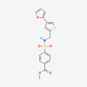 molecular formula C17H15NO5S2 B2494651 Methyl 4-({[4-(furan-2-yl)thiophen-2-yl]methyl}sulfamoyl)benzoate CAS No. 2379976-74-4