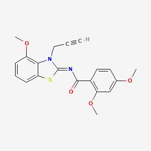 molecular formula C20H18N2O4S B2494652 2,4-二甲氧基-N-(4-甲氧基-3-丙-2-炔基-1,3-苯并噻唑-2-基亚甲基)苯甲酰胺 CAS No. 868377-16-6