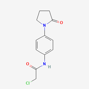 molecular formula C12H13ClN2O2 B2494658 2-氯-N-[4-(2-氧代吡咯啉-1-基)苯基]乙酰胺 CAS No. 923225-78-9