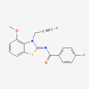 4-fluoro-N-(4-methoxy-3-prop-2-ynyl-1,3-benzothiazol-2-ylidene)benzamide