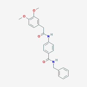 molecular formula C24H24N2O4 B249467 N-benzyl-4-{[(3,4-dimethoxyphenyl)acetyl]amino}benzamide 